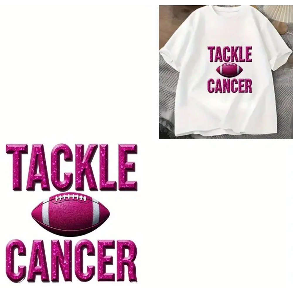 Tackle cancer football pink breast cancer awareness month handmade custom hoodie